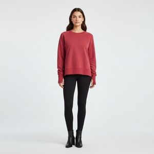 Athleta Coaster Luxe Stripe Sweatshirt Salutation Stripe Matador Red Size XS